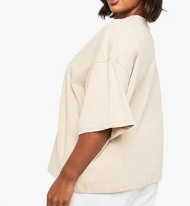 Camiseta de Jersey de Manga Corta para Mujer, Diseño Moderno, 100% Algodón, Corte Holgado, Color Sólido, Secado Rápido, Transpirable, Cómoda y Estética - Product Image 3