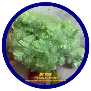 Fibre de polyester recyclée 15D HS verte siliconée creuse de qualité GRS pour rembourrage de jouets, canapés, oreillers, couettes, meubles de voiture - Vente en gros - Product Image 4
