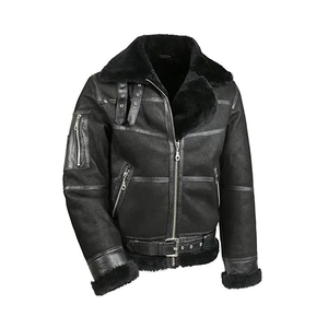 Blouson de moto vintage en cuir pour homme avec finition tannée et capuche – Vêtement d'extérieur élégant pour l'hiver avec doublure douce - Product Image 6