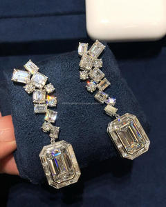 IGI/GIA Lab Grown Vintage 14K oro blanco boda/compromiso pendiente Esmeralda diamante Unisex perfecto aniversario y regalo de fiesta - Product Image 3