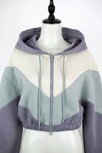 Women Crop Top Hoodies 100% Cotton Fleece High Quality Women's <b>Cropped</b> Hoodies Long Sleeves Cute Pattern Printed Crop Top 2026 - Product Image 3
