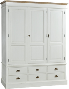 Armoire en teck massif Verena, finition naturelle moderne, durable et écologique, pour chambre à coucher, cuisine, extérieur, villa, hôtel - Product Image 1
