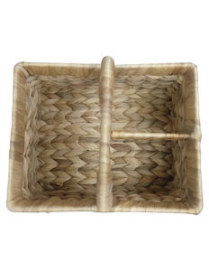 Water Hyacinth <b>Wicker</b> <b>Storage</b> <b>Basket</b> Rectangular Organizer Bin with Built In Handle for Bathroom Kitchen Living Room - Product Image 3