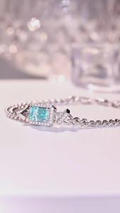 Pulsera de Plata 925 con Diamante Cultivado en Laboratorio, Corte Esmeralda, Certificado IGI, Lujosa, para Uso Diario de Mujer - Product Image 5
