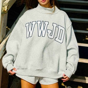 Felpa Girocollo Vintage Personalizzata American Dream in Cotone Felpato con Patch in Ciniglia, <span class=keywords><strong>Abbigliamento</strong></span> Universitario Greco - Product Image 5