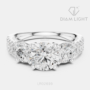Bague de fiançailles ronde 1,30 carat, bijoux fins, certifiée IGI, or blanc 14 carats, diamant de laboratoire, cadeau pour anniversaire de mariage - Product Image 1