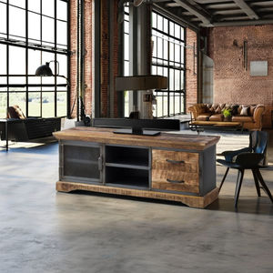 Meubles de cuisine modulaires écologiques italiens et supports TV en bois de manguier massif, meubles modernes résistants à l'eau avec pieds en métal - Product Image 1