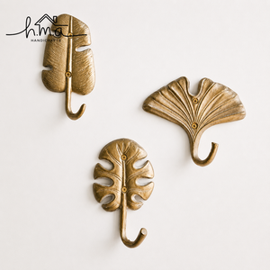 Solid Brass Double Wall Hook with Black White Floral Mother of Pearl Inlay Decorative Heavy Duty <b>Coat</b> Towel <b>Robe</b> Hat Key Holder - Product Image 4