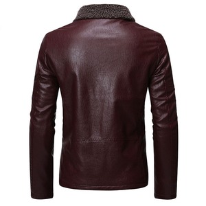 <b>Men's</b> Black <b>Leather</b> <b>Jacket</b> Slim Fit Windproof Full Zipper Regular Winter Wear <b>Jacket</b> For <b>Man</b> - Product Image 6