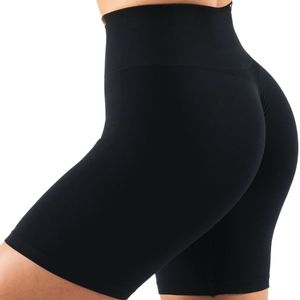 <b>Women's</b> Jet Black High Waist Biker Gymwear <b>Shorts</b> <b>Compression</b> Stretch Workout Fitness Training Yoga Activewear Everyday Comfort - Product Image 4