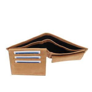 Portefeuille en cuir de vachette véritable, style vintage professionnel, multi-cartes, à fermeture pliante, avec poils de vache apparents, en cuir pleine fleur anti-brossage - Product Image 5