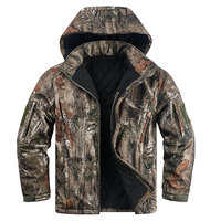Veste à capuche en softshell camouflage pour homme, imperméable, pour la chasse en plein air, manches longues, style automne