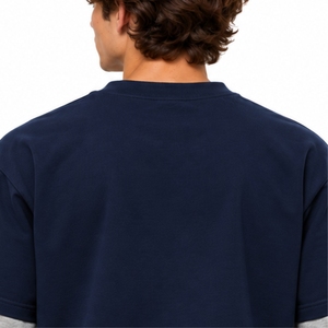 <b>Men</b> Double Layer <b>Long</b> <b>Sleeve</b> T-Shirt Oversized Streetwear Relaxed Fit O-Neck Casual Style Streetwear Letter Print Jersey <b>Top</b> - Product Image 4