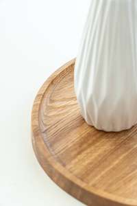 Bandeja Redonda de Madera de Roble Ecológica Hecha a Mano, Bandeja de Servir con Estilo Animal para Regalo del Día de la Madre - Product Image 5