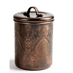 Lavie Creations Handcrafted Metal Storage Canister with Lid Dishwasher Safe Modern Round Kitchen <b>Jar</b> for <b>Tea</b> & Coffee - Product Image 6