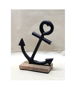 รูปสมอตกแต่งทำจากอลูมิเนียมพร้อมขาตั้งไม้สำหรับตกแต่งคริสต์มาสสำหรับตกแต่งบ้านตามเทศกาล - Product Image 1