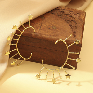 Luxury Gold Plated Star Shape <b>Cuff</b> <b>Earrings</b> for Women Bohemian Statement Alloy Fashion Jewelry Trendy Party Wear <b>Earrings</b> - Product Image 3
