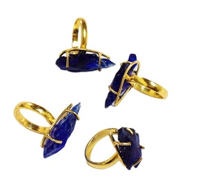 Gemstone Carved Blue Obsidian Electroplated Arrowhead Rings Handmade Agate Finger Ring <b>Top</b> Quality From Amayra <b>Crystals</b> India - Product Image 1