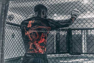 เสื้อยืดมวยไทย + กางเกง4ชิ้น/เซ็ตผ้าโพลีเอสเตอร์สำหรับผู้ชายชุดต่อสู้ชกมวย - Product Image 3