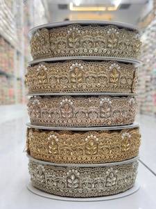 ลูกไม้ปักลายโลหะโพลีเอสเตอร์แบบกระจกเงา ขนาด 2 นิ้ว ซักได้ สำหรับงาน DIY และขายส่ง - Product Image 4