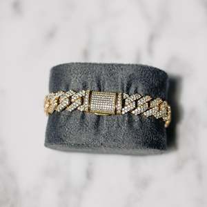 12MM Cuban Link Moissanite <b>Bracelet</b> 925 Sterling Silver Gold Plated VVS D Color Hip Hop <b>Bracelet</b> - Product Image 3