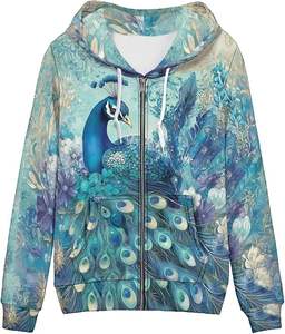 Sudadera con capucha y cremallera para mujer y adolescente, estilo casual, transpirable, con logo frontal, de forro polar, para otoño e invierno, tallas XS-5XL - Product Image 1