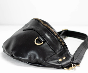 Sac bandoulière en cuir PU noir avec fermeture éclair, sac de poitrine, sangle réglable, sac à bandoulière décontracté pour voyage - Product Image 3