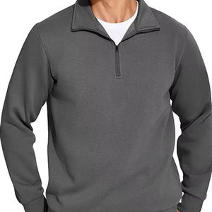 <b>Men's</b> Gray Fleece Zip-Up Jacket Regular Fit Stand Collar Casual Autumn Wear - Product Image 4