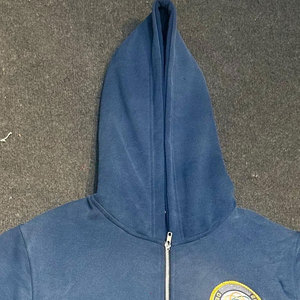 Sudadera con Capucha 100% Algodón de Alta Calidad con Cierre, Estilo Hip Hop, para Invierno, Unisex, Personalizada con Estampado Desteñido - Product Image 2
