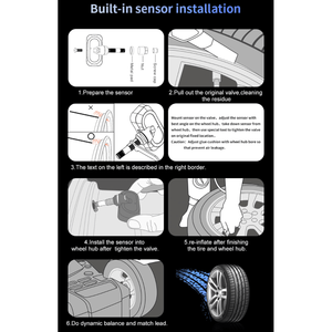 PSU901T6NF Sistema de monitoreo de presión de neumáticos de carga USB solar (TPMS) Sensor incorporado para monitoreo de autobuses de camiones de 6 ruedas - Product Image 5