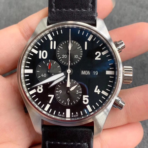 Classic and Elegant Business Luxury Black Dial Cowhide Strap Casual Commuting <b>Chronograph</b> Date <b>Automatic</b> Mechanical Men's Watch - Product Image 1