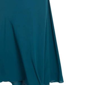 Teal Long Sleeve Floor Length Abaya With Lace Cuffs Round <b>Neck</b> Loose Fit Modest Dress For Women Middle East Style Daily Wear - Product Image 5