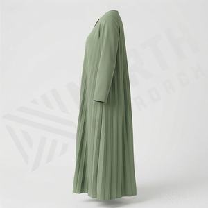 Traje plisado Abaya para damas, nuevo diseño, color personalizado para damas, ropa islámica modesta al por mayor, artículo de moda de alta calidad. - Product Image 3