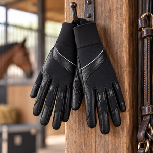 Gants d'équitation d'hiver imperméables et résistants à la chaleur en cuir, vêtements de sport avec protection antidérapante et solaire, compatibles écran tactile, avec option OEM - Product Image 2