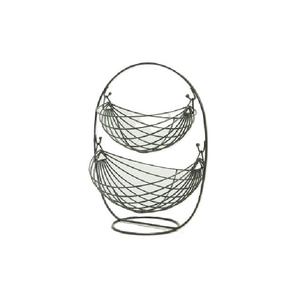 Black Metal Wire Storage <b>Basket</b> Rack with Two <b>Rectangular</b> Bins for Kitchen Organization - Product Image 2