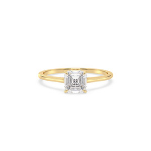 REYES Customizable HPHT CVD Lab Grown Diamond Hidden Halo Ring in 14K Solid Yellow Gold Special Occasion Wear Fine Jewelry - Product Image 2