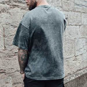 Vente directe d'usine : T-shirts pour hommes effet délavé, légers, grandes tailles, en promotion - Product Image 4
