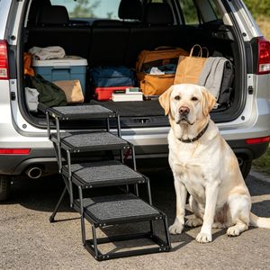 Scala per Animali Domestici Regolabile in Altezza, Moderna per Interni/Esterni, con Motivo Animale alla Moda, in Tessuto Lavabile e Schiuma, per Gatti, Soggiorno e Camera da Letto - Product Image 5