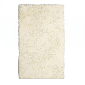 Tapis moderne en fourrure de laine écologique antidérapant blanc ivoire pour chambre à coucher, salon, hôtel, villa - Product Image 1