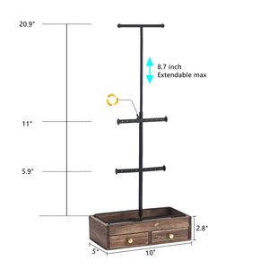 Scatola Portagioie in Legno di Alta Qualità con Decorazione a Porta Scorrevole, Organizzatore per Collane, Orecchini, Bracciali, Anelli e Altri Gioielli - Product Image 6
