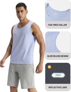 Camiseta sin Mangas Básica para Hombre, Chaleco de Algodón Liso, Ropa Deportiva Ligera, Camiseta Deportiva Informal para Gimnasio, Fabricante de Ropa de Verano - Product Image 4