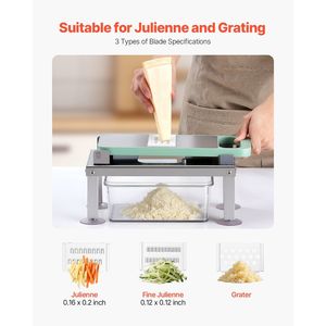 Affettatrice per verdure e mandolina All-in-1 con taglierina per alimenti vegetariani a 9 lame - Product Image 5
