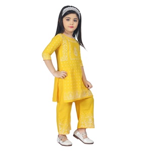 Ensemble Kurti et Palazzo ethnique pour filles au design unique, tenue traditionnelle élégante pour mariage, festival, fête et occasions spéciales pour Sal - Product Image 1