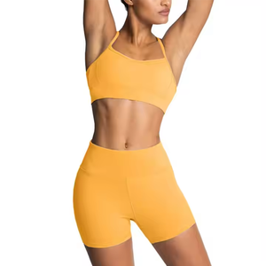 Yoga Set 2 Piece Recycled Fabric <b>Racerback</b> Sports <b>Bra</b> Women Breathable Gym Activewear Fitness Workout Clothing - Product Image 2