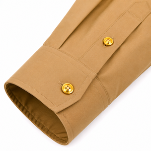 Chemise d'uniforme de sécurité en coton kaki à manches longues unisexe avec épaulettes et boutons sur le devant pour le service - Product Image 5