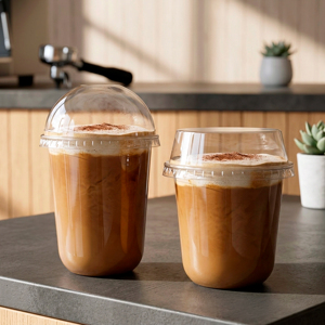 QUANG QUAN <b>Plastic</b> <b>Cup</b> Recyclable Transparent Disposable <b>Plastic</b> PP <b>Cups</b> 16/22/24oz 95mm Lid Coffee Tea Beverages - Product Image 1