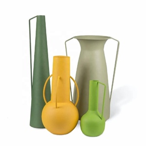 High Quality Decorative Metal Table Vase with Handle Modern Table Vase Metal Table Vase Home Office Living Room Decor - Product Image 4