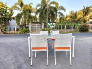 Juego de Comedor de Ratán Sintético para Exteriores PRCF-034 con Estructura de Aluminio, Muebles de Jardín - Product Image 6