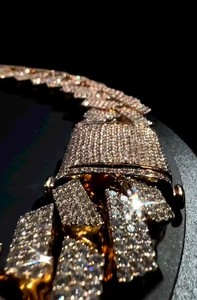 ผ่านการทดสอบเพชร เงินแท้ 925 ขนาด 6 มม. 8 มม. 10 มม. สองแถว ประดับเพชรแบบ Iced Out สไตล์ฮิปฮอป VVS มอยส์ซาไนต์  สร้อยคิวบาลิงค์ - Product Image 2