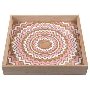 Bandeja Decorativa de Madera con Diseño Floral de Rosas Blancas sobre Fondo Azul, Bandeja Rectangular para Servir - Product Image 3